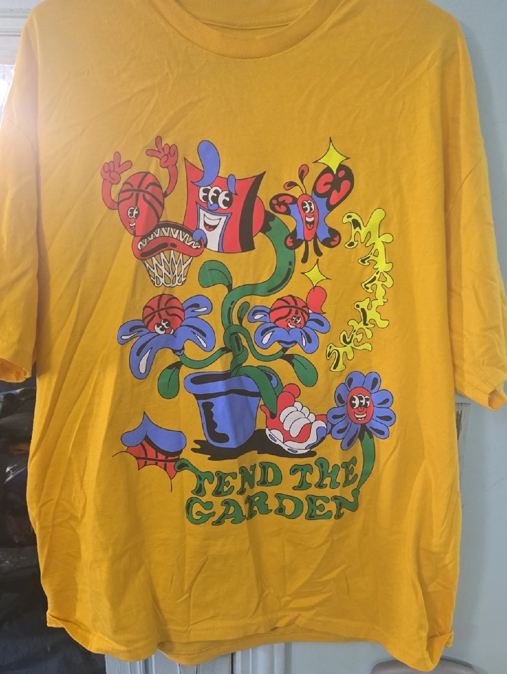 Tend The Garden Yellow Graphic Short Sleeve Tee